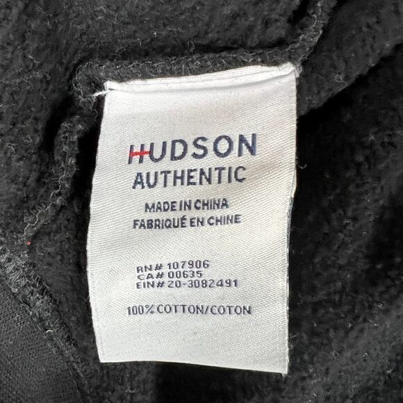 New Hudson Authentic Men US S Black Hoodie Long Sleeve Pullover Cotton Sweater - Picture 6 of 11
